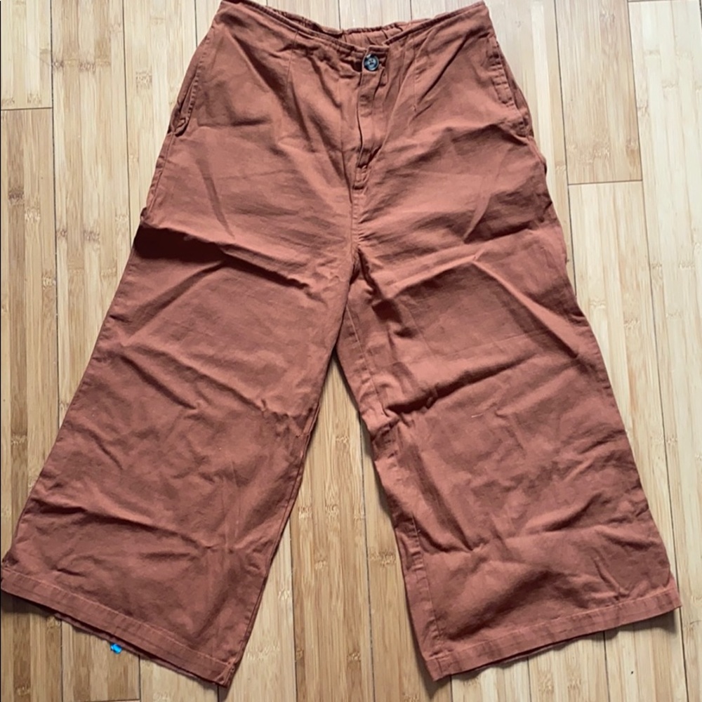 Good luck gem rust orange wide leg pants size L